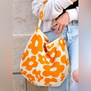 Bohemian Crochet Knit Flower Purse